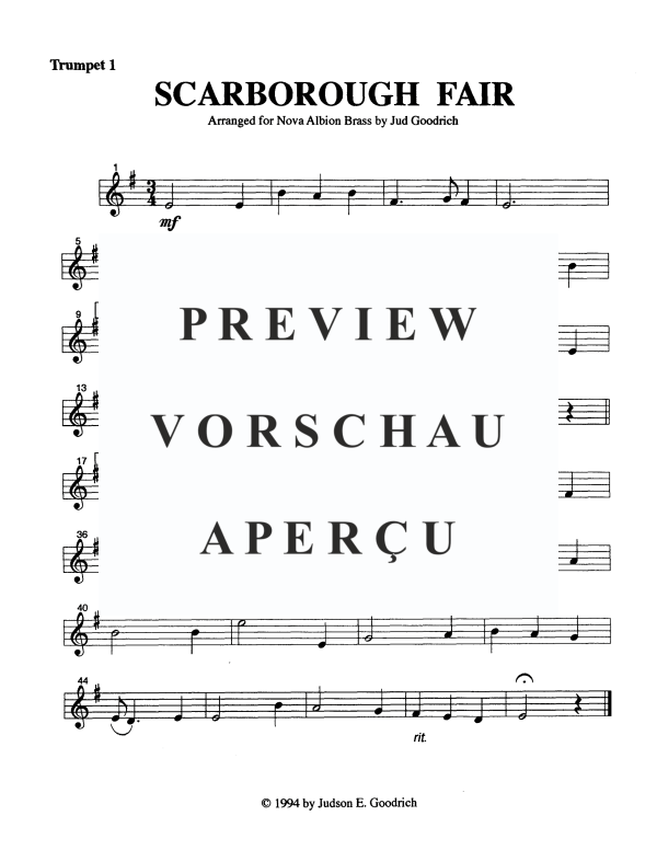 Product gallery: Page 6 of 11 Scarborough Fair, , Brass Quintet