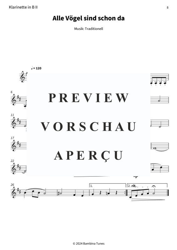 Product gallery: Page 10 of 11 Alle Vögel sind schon da, , (Woodwind Trio)