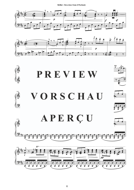 Produktgalerie: Seite 7 von 11 Ouverture from (I Puritani), , Klavier Solo
