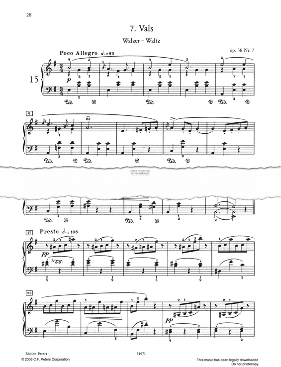 Produktgalerie: Seite 1 von 1 Vals Op. 38, Edvard Grieg, Klavier