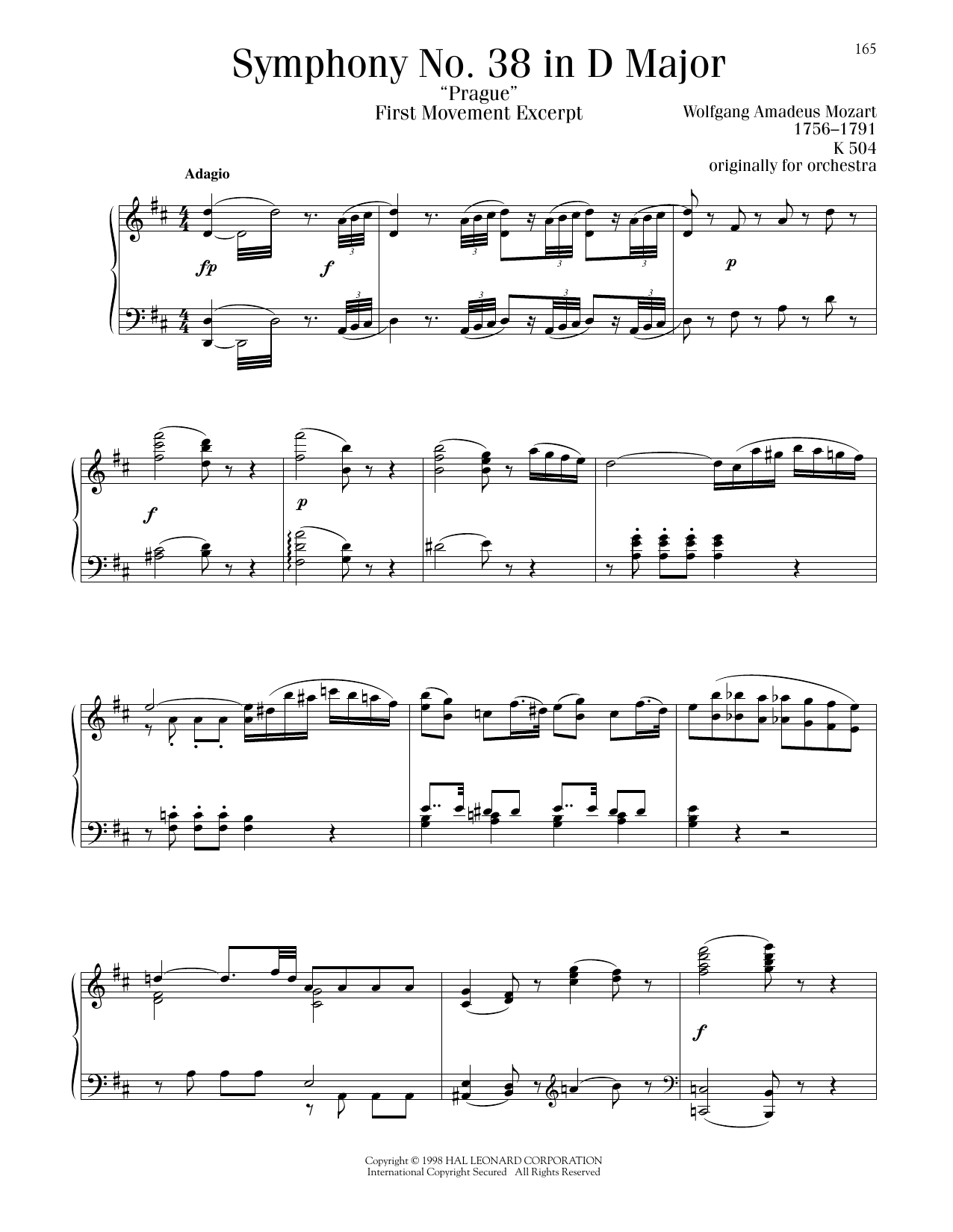 Produktbild zu: Symphony No. 38 in D Major ("Prague"), First Movement Excerpt