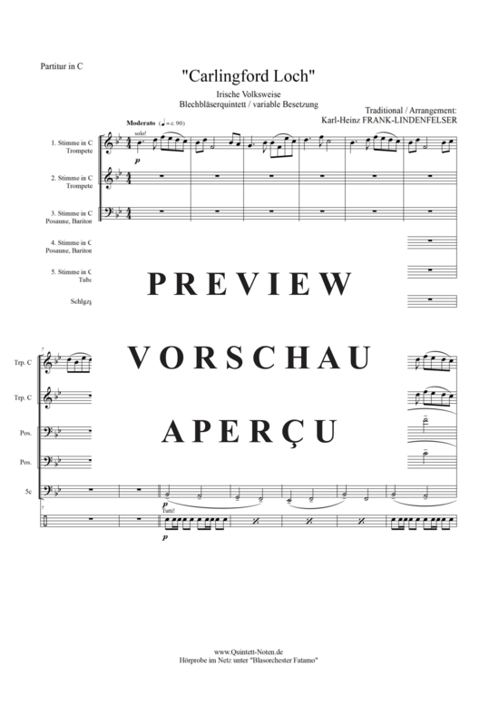 Produktgalerie: Seite 3 von 17 Carlingford Loch , Blasorchester Fatamo, (Blechbläser Quintett - flexible Besetzung)