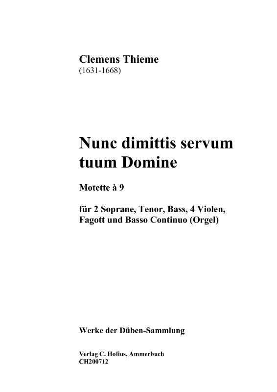 Produktbild zu: Nunc dimittis servum tuum Domine - Motette á 9