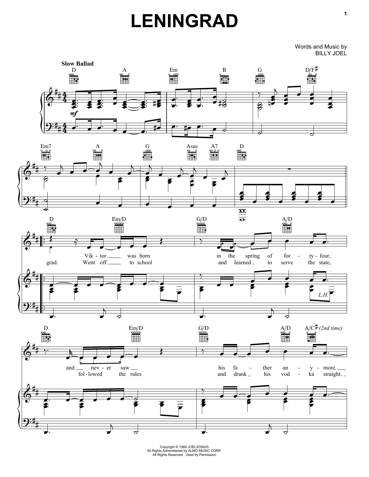 Produktgalerie: Seite 1 von 1 Leningrad, Billy Joel, Gesang, Gitarre, Klavier