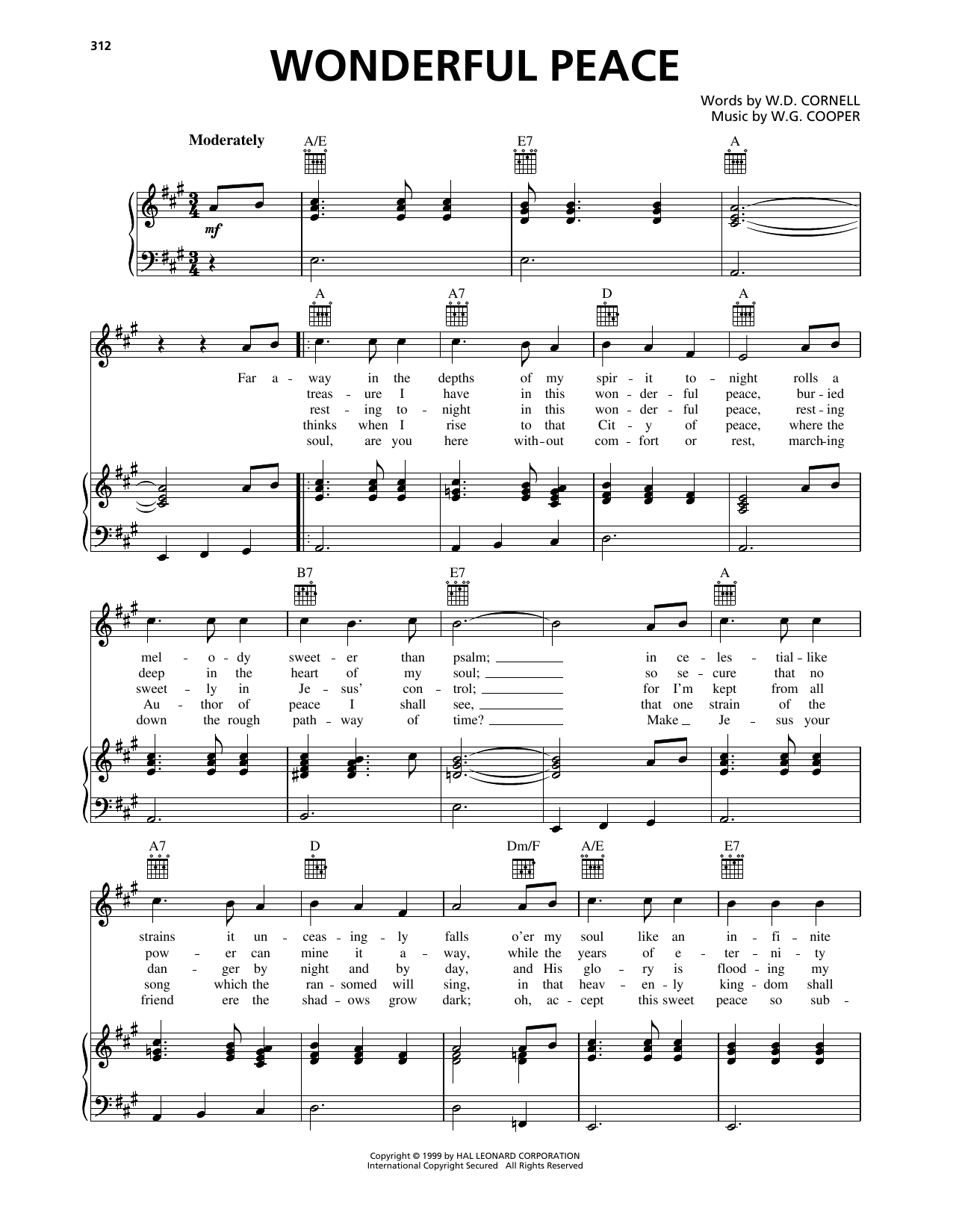 Produktbild zu:  Wonderful Peace - W.D. Cornell