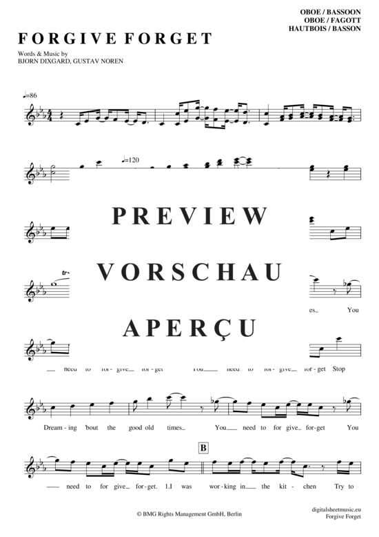 Produktgalerie: Seite 2 von 4 Forgive Forget , Caligola, (Oboe / Fagott)