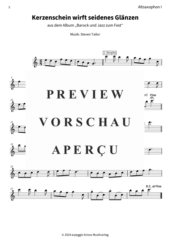 Product gallery: Page 7 of 8 Kerzenschein wirft seidenes Glänzen - aus dem Album Barock und Jazz zum Fest, , (alto saxophone duet)