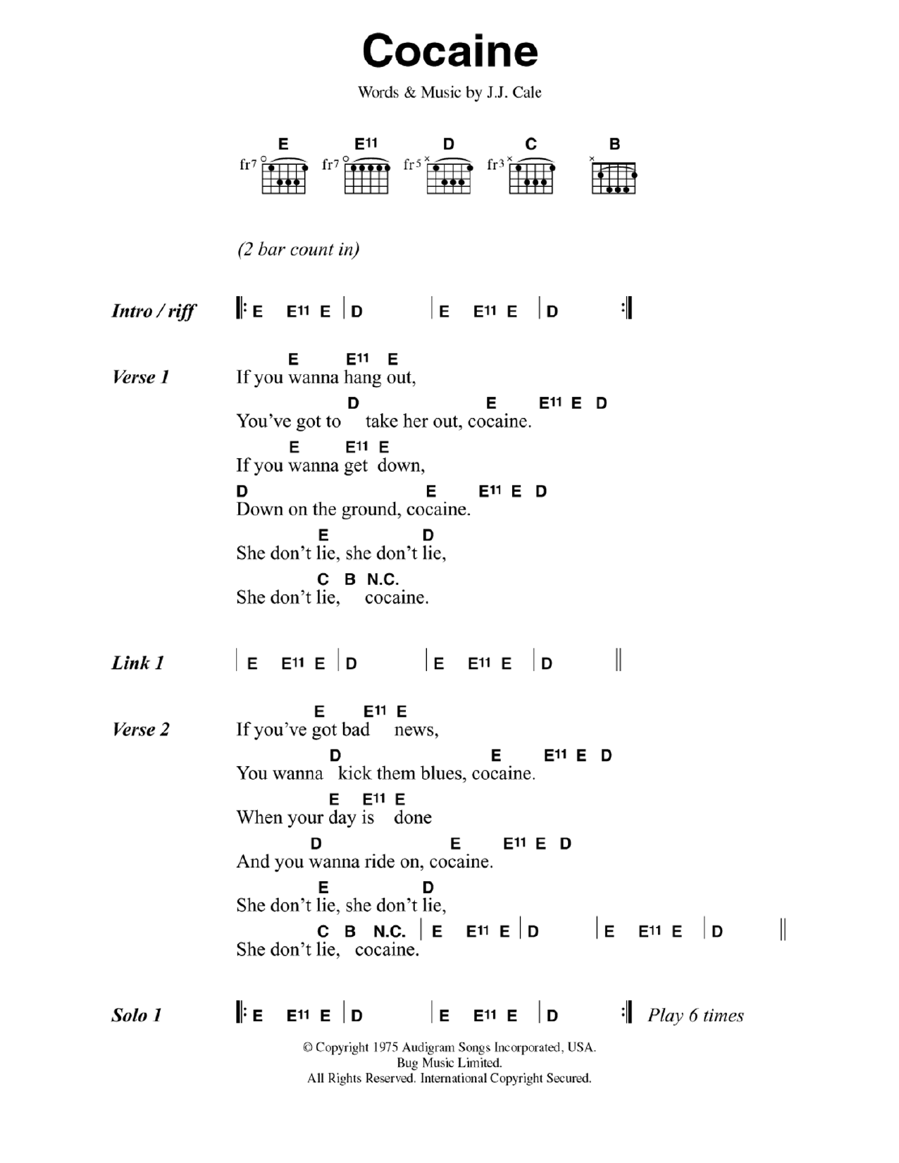 Produktgalerie: Seite 1 von 1 Cocaine, Eric Clapton, Gitarre