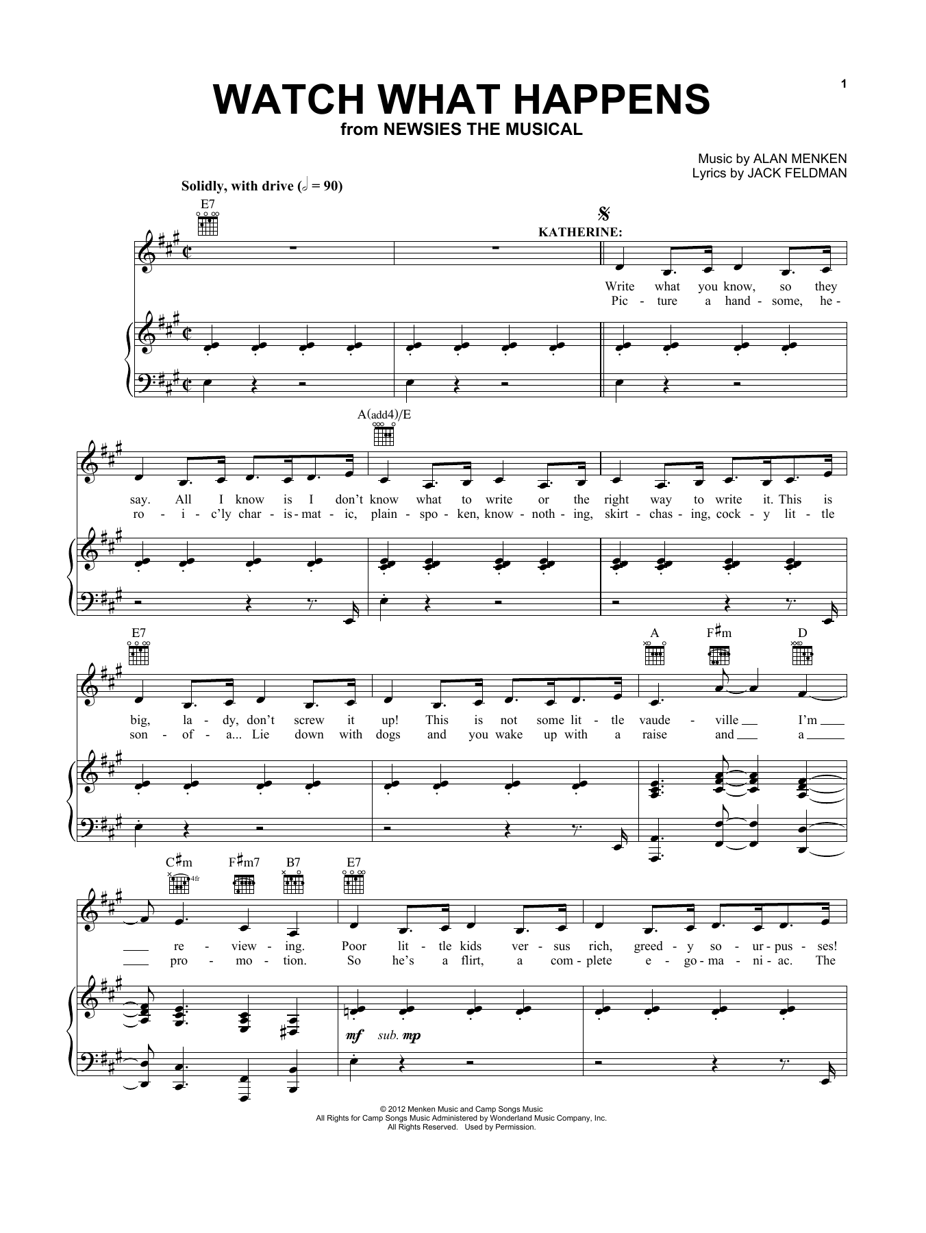 Produktbild zu: Watch What Happens (from Newsies: The Musical)