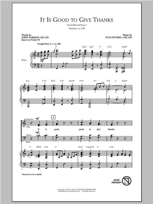 Produktbild zu: It Is Good To Give Thanks