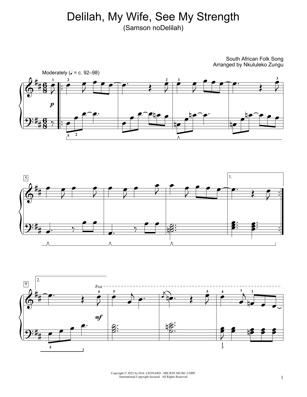 Produktbild zu: Delilah, My Wife, See My Strength (Samson Nodelilah) (arr. Nkululeko Zungu)