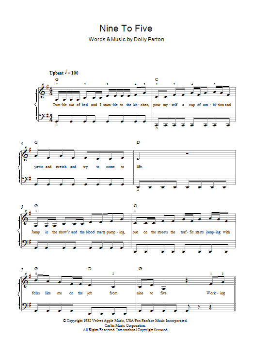 Produktgalerie: Seite 1 von 1 Nine To Five, Dolly Parton, Klavier