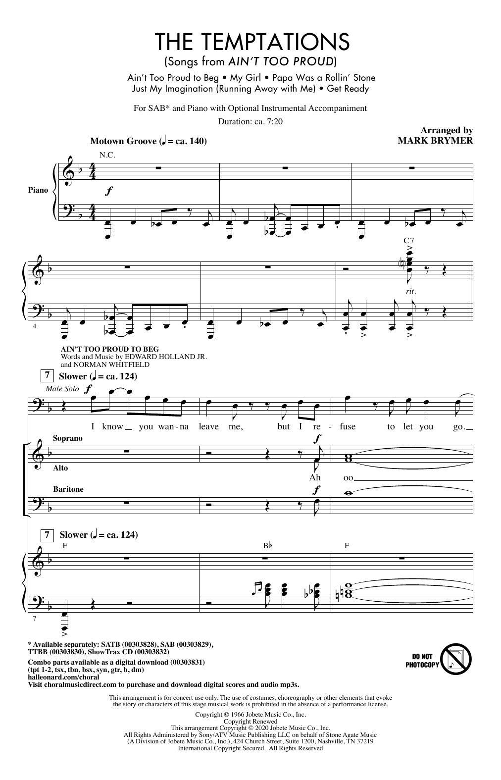 Produktgalerie: Seite 1 von 1 The Temptations (Songs from Ain't Too Proud) (arr. Mark Brymer), The Temptations, Chor