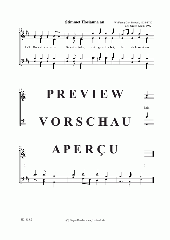 Product gallery: Page 5 of 6 Stimmet Hosianna an , , (mixed choir + organ/piano)