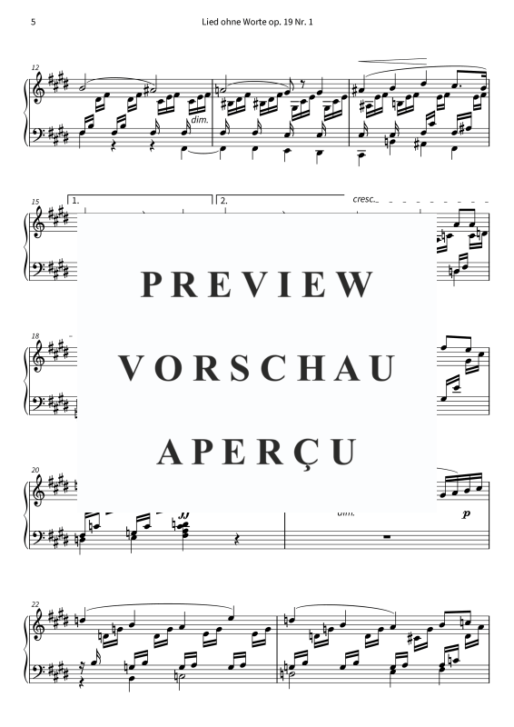 Produktgalerie: Seite 7 von 11 Lieder ohne Worte op. 19, , Klavier Solo