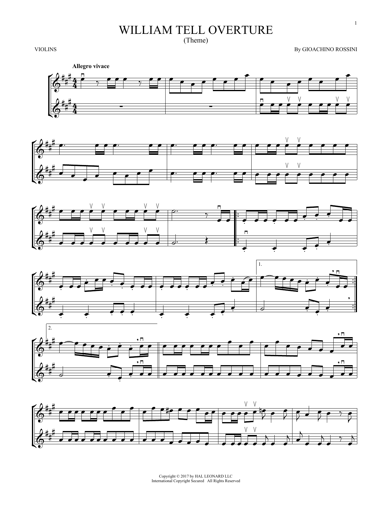 Product gallery: Page 1 of 1 William Tell Overture, G. Rossini