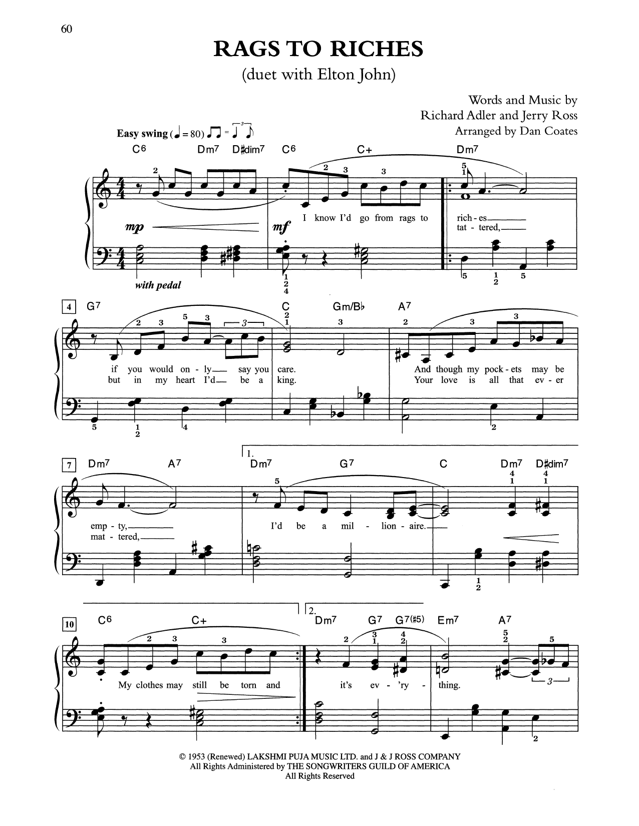 Product picture to: Rags To Riches (arr. Dan Coates)