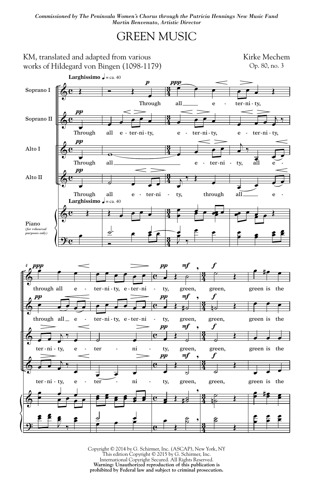 Product gallery: Page 1 of 1 Green Music, Kirke Mechem