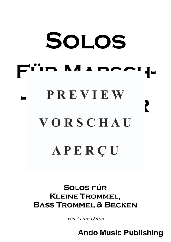 gallery: Solos für Marschtrommler - Band 1, , 50 Solostücke für Marschkapellen - Kleine Trommel, Große Trommel und Becken
