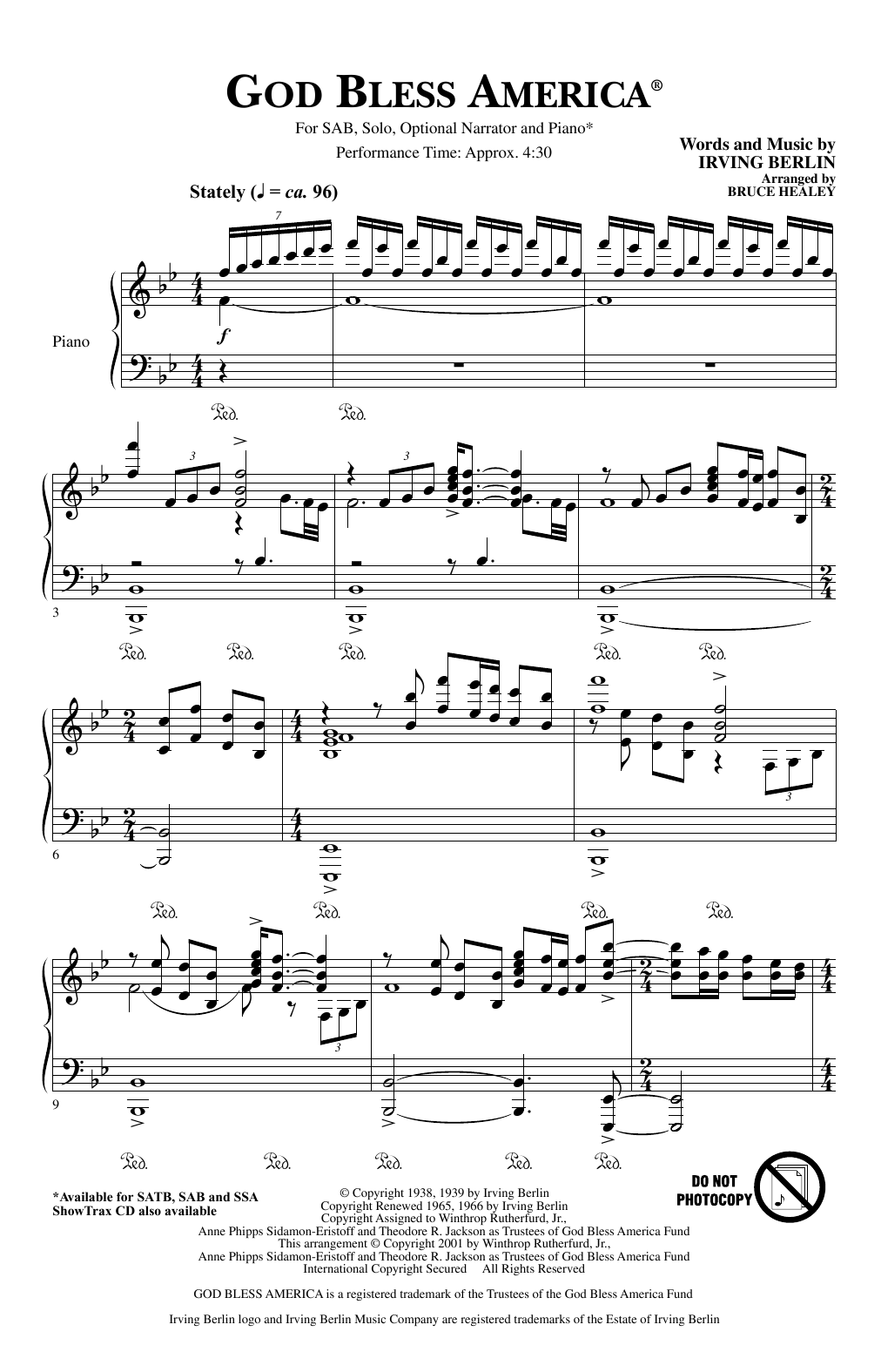 Product picture to: God Bless America (arr. Bruce Healey)