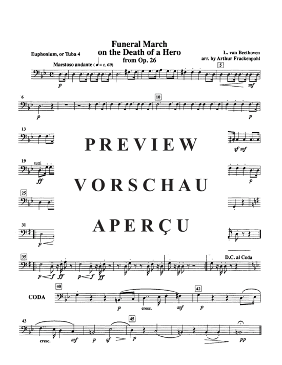 Produktgalerie: Seite 11 von 14 Funeral March on the Death of a Hero , , (Tuba Ensemble EEEE/TTT + Pauken)
