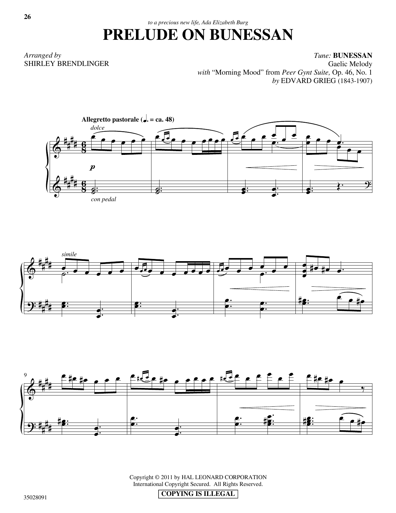 Product picture to: Prelude On BUNESSAN (with "Morning Mood")