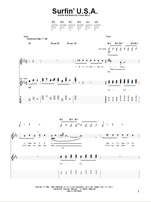 Produktgalerie: Seite 1 von 1 Surfin' U.S.A., The Beach Boys, Gitarre
