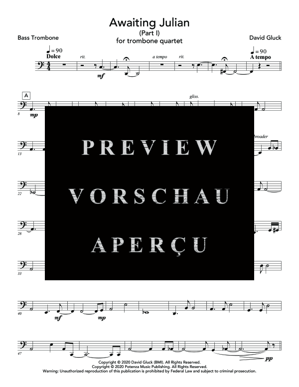 Product gallery: Page 11 of 11 Awaiting Julian (Part I), , (Trombone quartet)