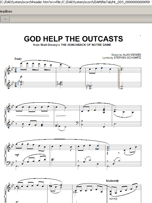 Product gallery: Page 1 of 1 God Help The Outcasts (from The Hunchback Of Notre Dame), Bette Midler
