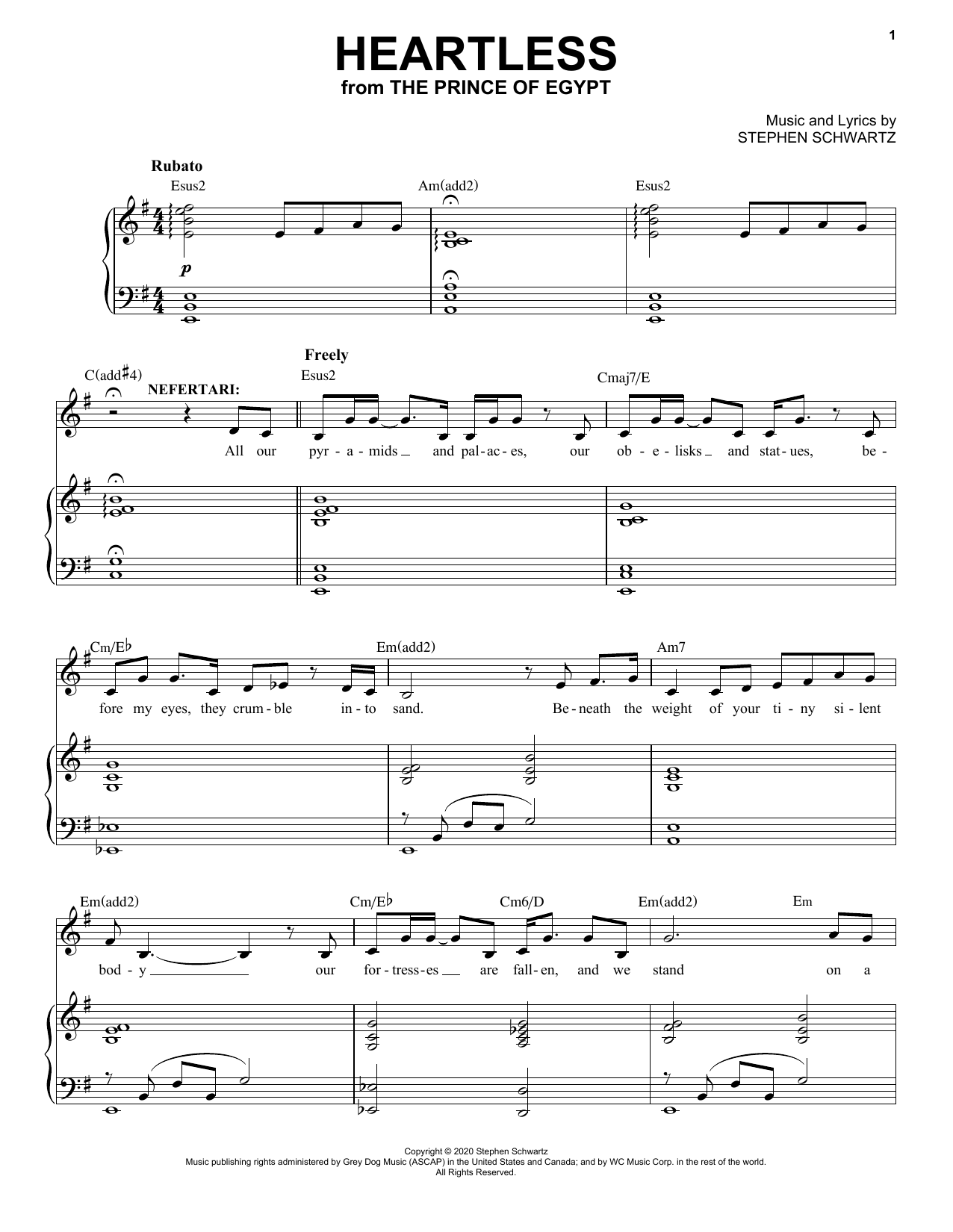 Produktbild zu: Heartless (from The Prince Of Egypt: A New Musical)