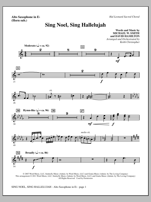 Product picture to: Sing Noel, Sing Hallelujah - Alto Sax (sub. Horn)