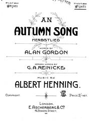 cover: An Autumn Song (Herbstlied), , Gesang, Klavier