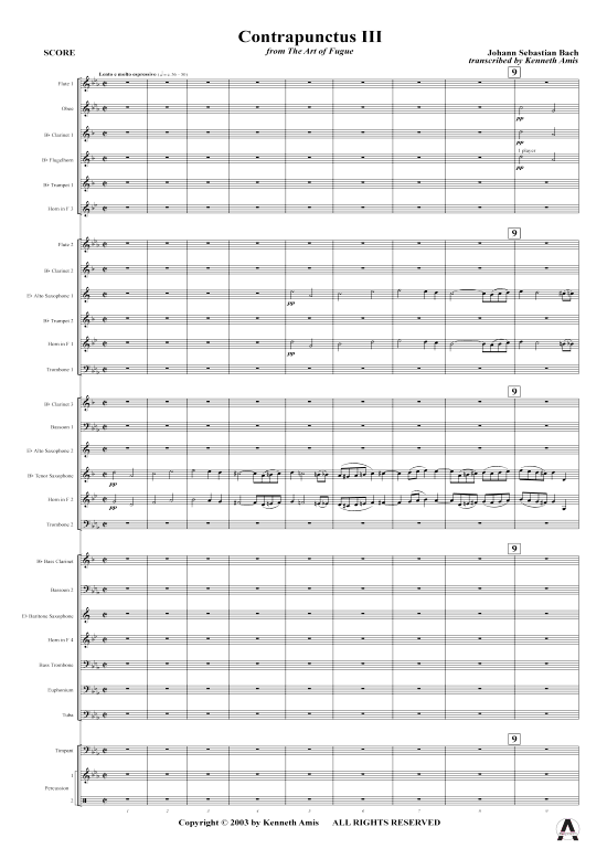 Produktbild zu: Contrapunctus 3 aus Kunst der Fuge J.S. Bach (nur Partitur !)