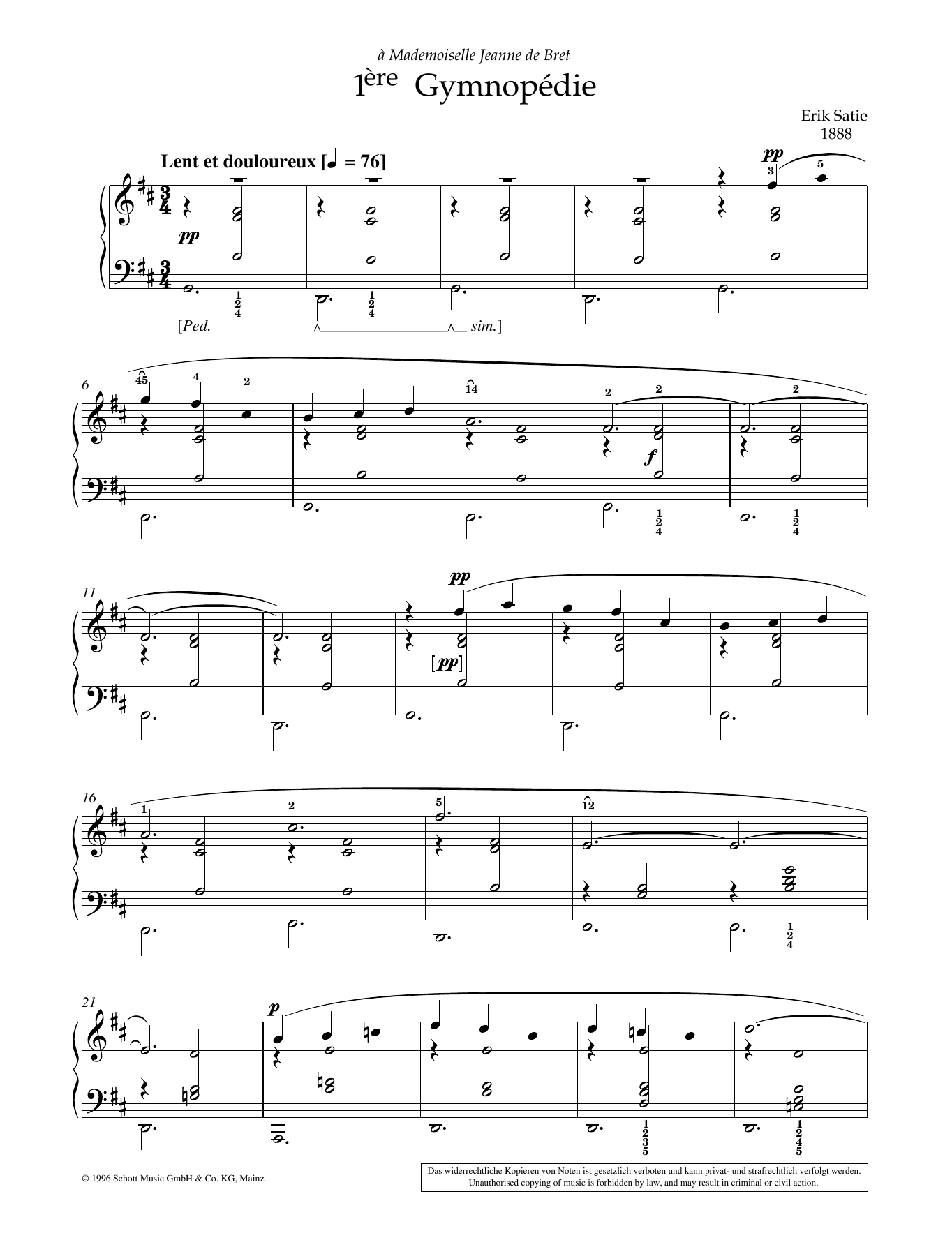 Product gallery: Page 1 of 1 1ere Gymnopedie, Erik Satie