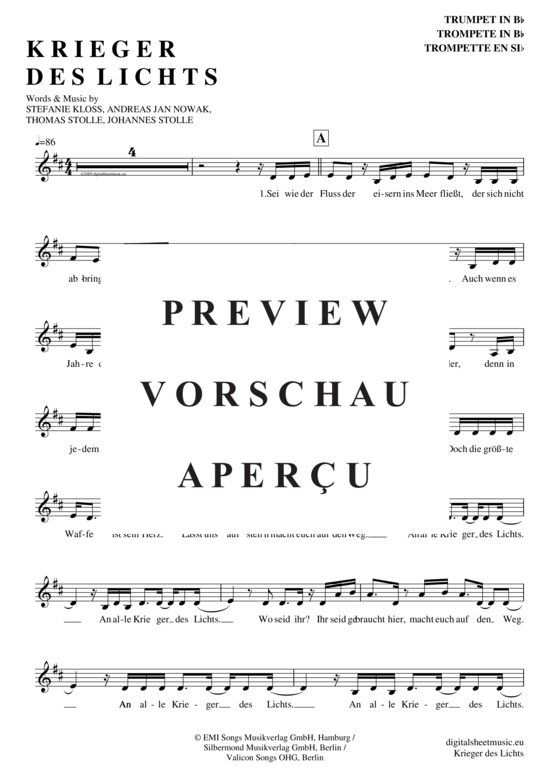 gallery: Krieger des Lichts , Silbermond, (Trompete in B)