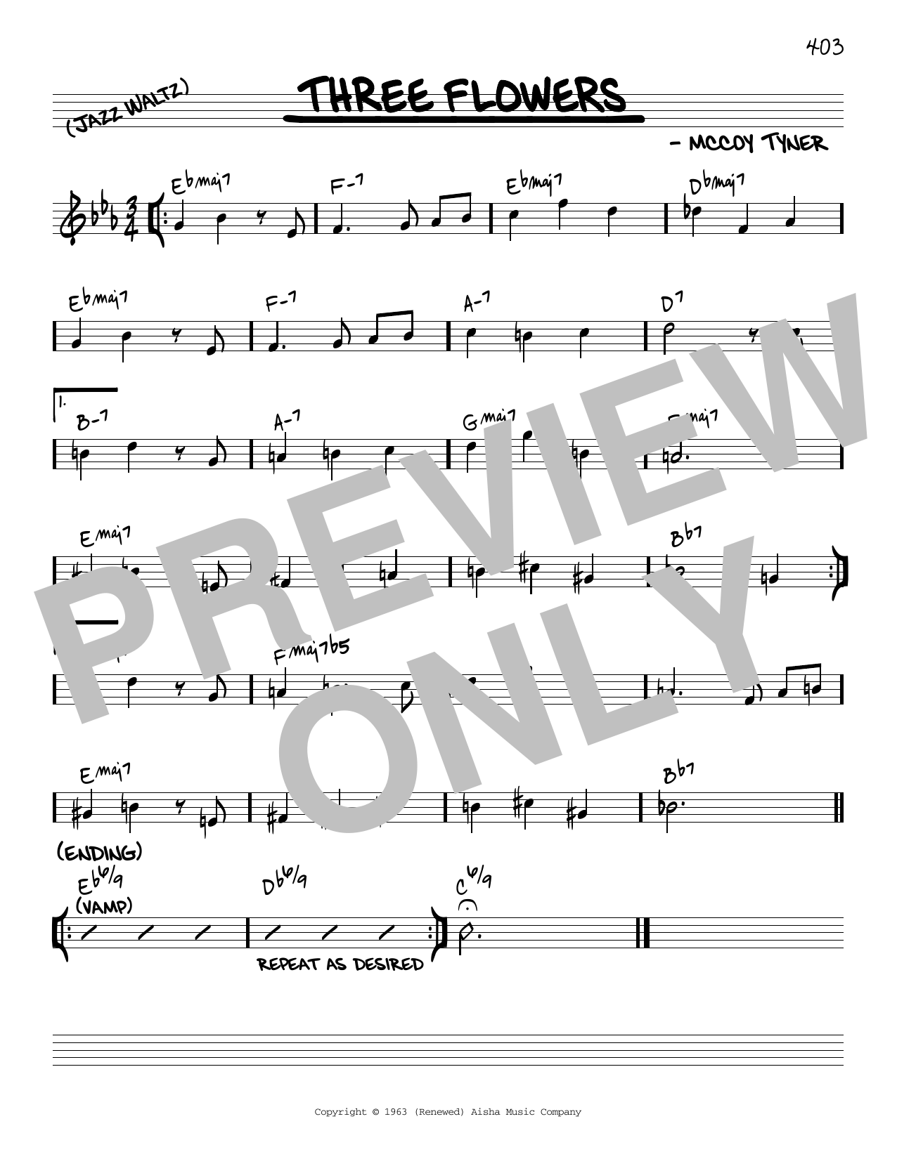 Product picture to: Three Flowers [Reharmonized version] (arr. Jack Grassel)