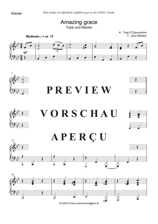 Product gallery: Page 5 of 6 Amazing Grace , , (tuba + piano)