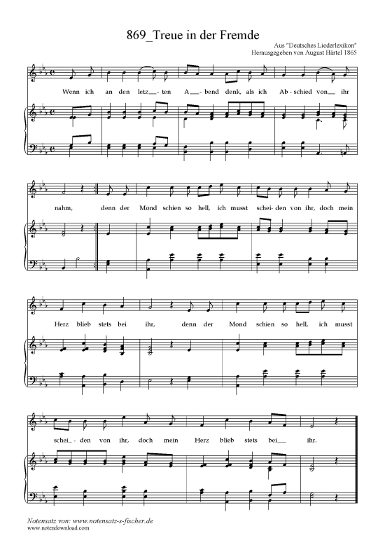 Product picture to: Treue in der Fremde Aus Deutsches Liederlexikon 1865