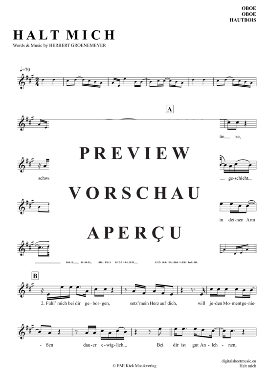 Produktgalerie: Seite 2 von 4 Halt Mich , Grönemeyer, Herbert, (Oboe)