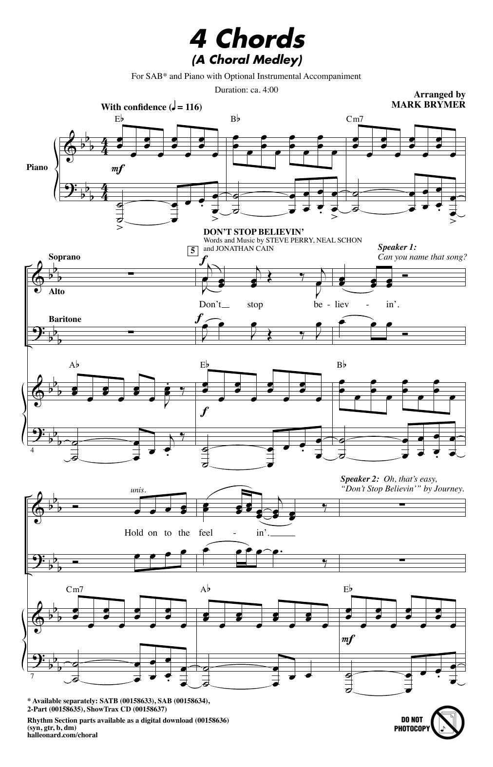 Produktgalerie: Seite 1 von 1 4 Chords (A Choral Medley), Mark Brymer, Chor
