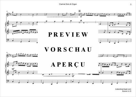 Product gallery: Page 4 of 7 Kanon in D , Leonard Cohen, (clarinet in Bb + organ)