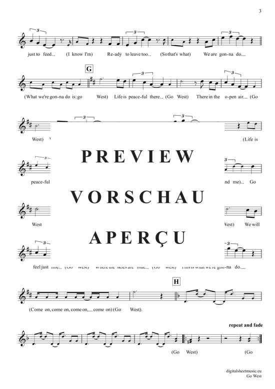 Produktgalerie: Seite 4 von 4 Go West , Pet Shop Boys, (Oboe)