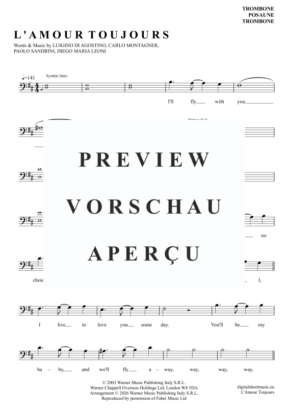 Produktgalerie: Seite 2 von 6 L'Amour Toujours, Gigi D'Agostino, Posaune / Bariton