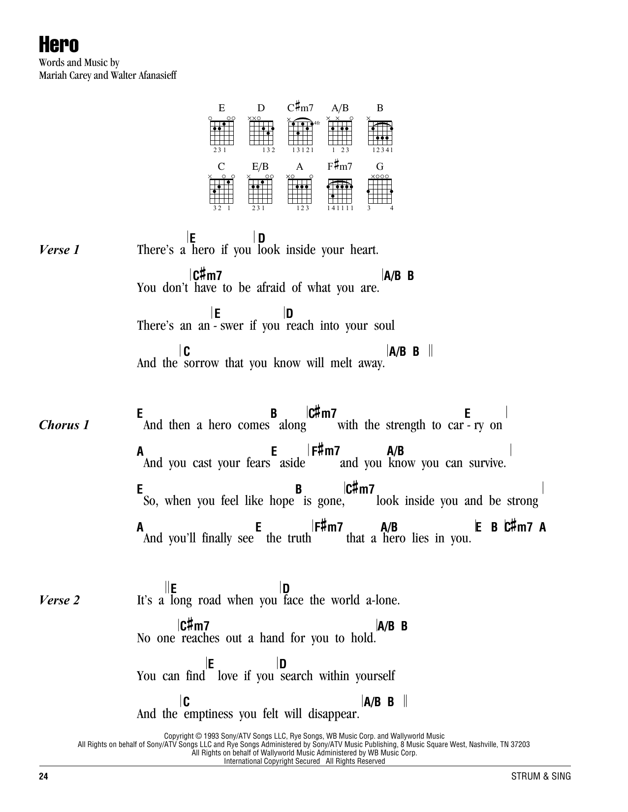 Produktgalerie: Seite 1 von 1 Hero, Mariah Carey, Gitarre