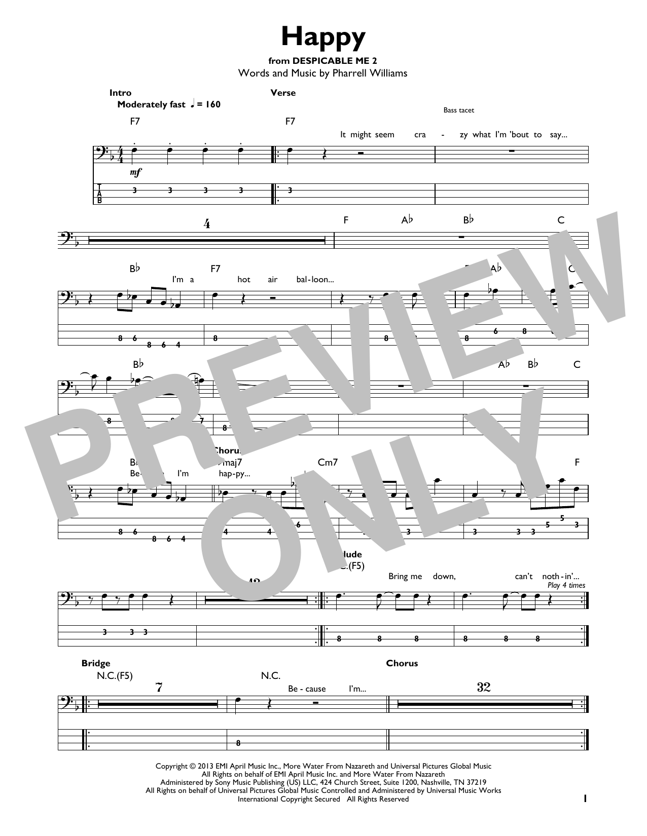 Produktgalerie: Seite 1 von 1 Happy, Pharrell, E-Bass, Gitarre