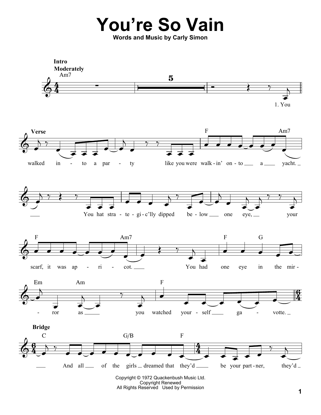 Product picture to:  You're So Vain - Carly Simon