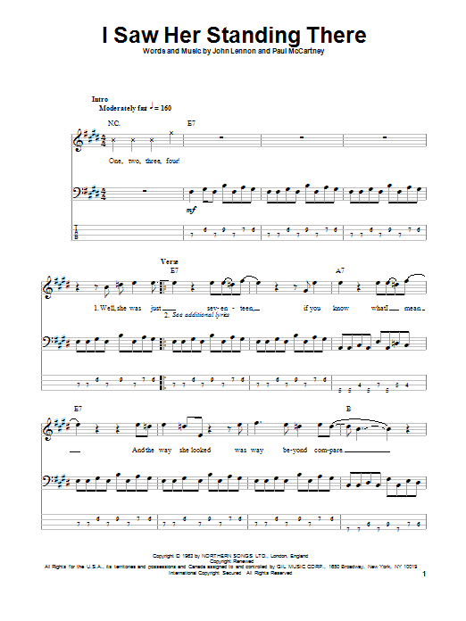 Produktgalerie: Seite 1 von 1 I Saw Her Standing There, The Beatles, E-Bass