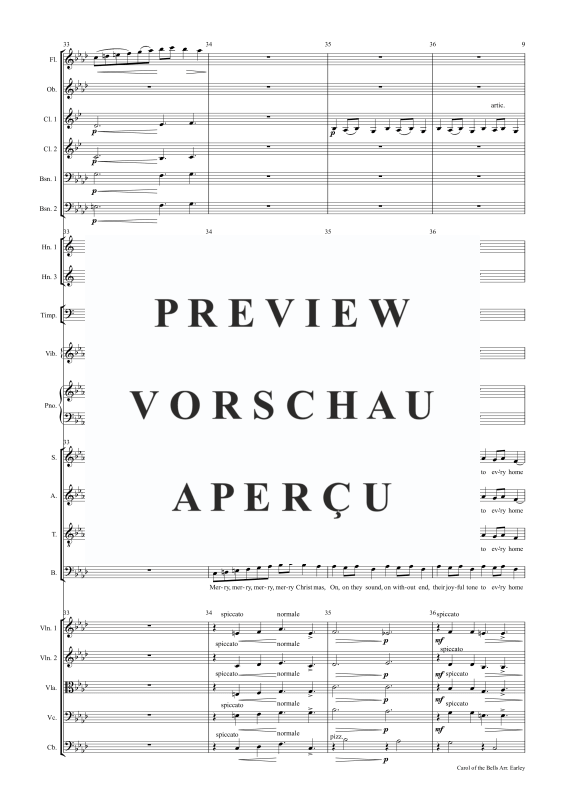 Produktgalerie: Seite 10 von 11 Carol of the Bells, , Gemischter Chor, Klavier und Kammerorchester