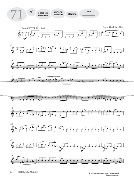 gallery: Study No.71 'Allegro Vivo' (from 'More Graded Studies For Saxophone Book Two'), Franz Thaddäus Blatt, Saxophon