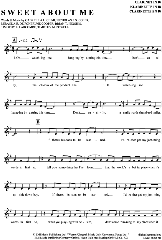 Product gallery: Page 1 of 4 Sweet about me , , Clarinet in B-flat